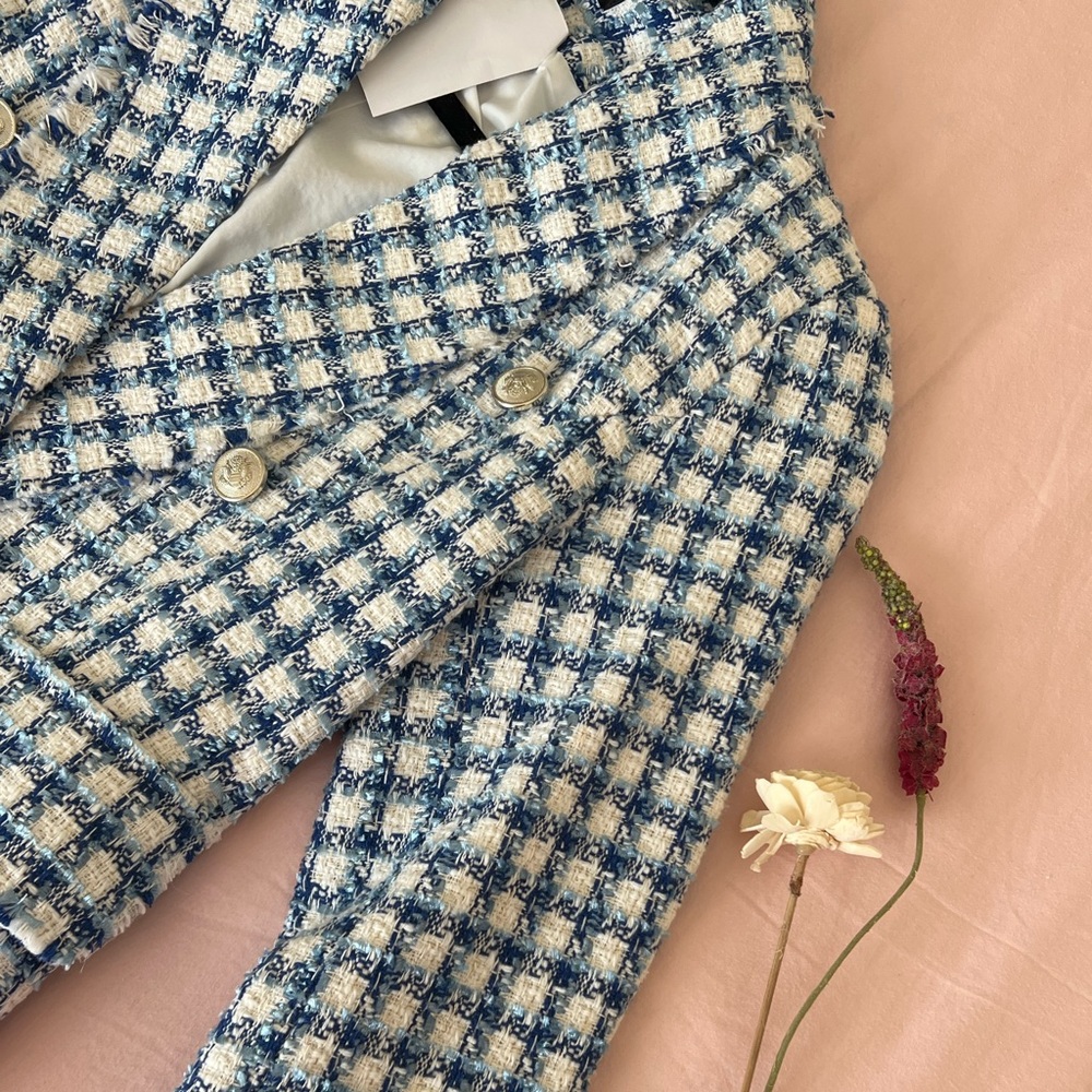 NEW Aqua Cut-Away Tweed Blazer Size XS